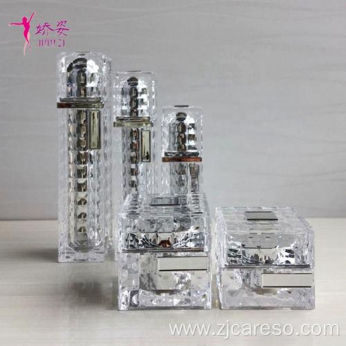 Luxury Square Shape Crystal Acrylic Jar